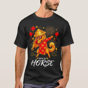 Year Of The Horse Dabbing Zodiac Horse Chinese New T-Shirt