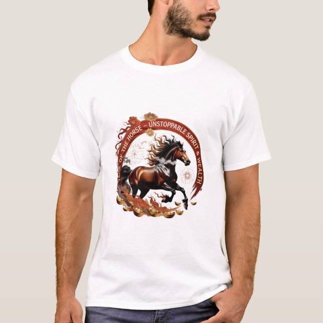 Year of the Horse Flame, Lunar Zodiac Gift T-Shirt (Front)