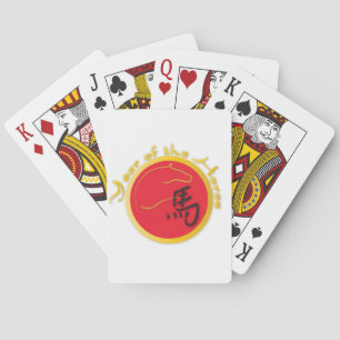 Year of the Horse Flame Red Playing Cards