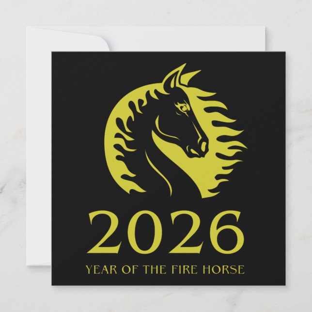 Year of the Horse Flat Greeting Card (Front)