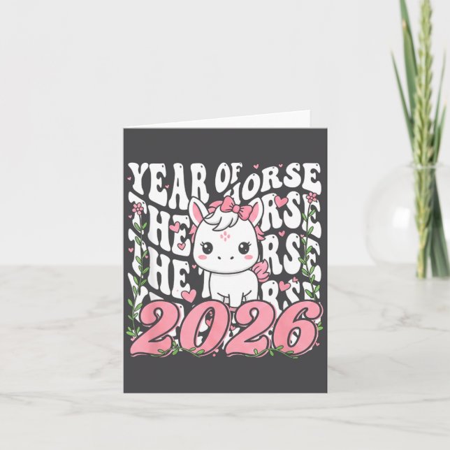 Year Of The Horse For Girls  Card (Front)