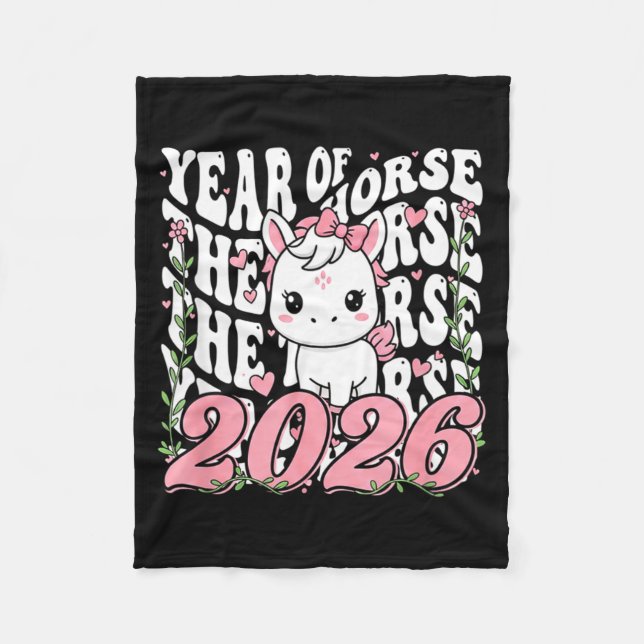 Year Of The Horse For Girls  Fleece Blanket (Front)
