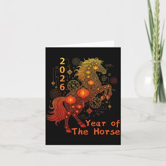 Year Of The Horse Happy Chinese Lunar New Year 202 Card (Front)