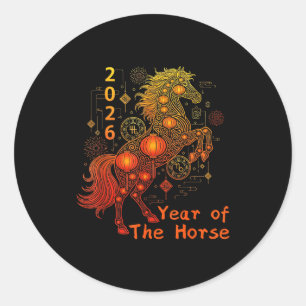 Year Of The Horse Happy Chinese Lunar New Year 202 Classic Round Sticker