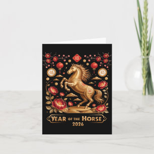 Year Of The Horse Happy New Year 2026  Card
