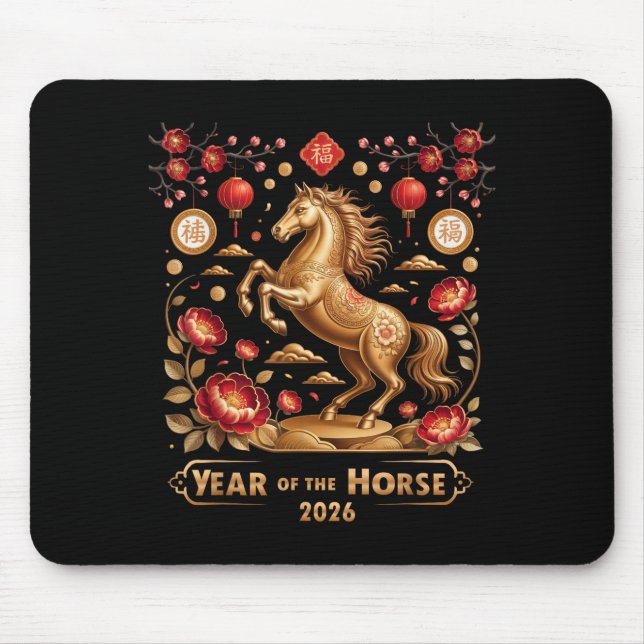Year Of The Horse Happy New Year 2026  Mouse Mat (Front)