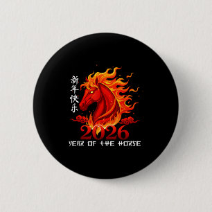Year Of The Horse Lunar Chinese New Year Fire Hors 6 Cm Round Badge