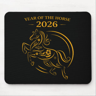 Year Of The Horse Lunar Chinese New Year Fire Hors Mouse Mat