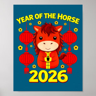 Year Of The Horse Lunar Chinese New Year Fire Hors Poster