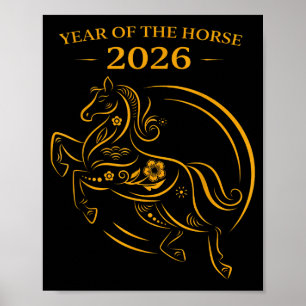 Year Of The Horse Lunar Chinese New Year Fire Hors Poster