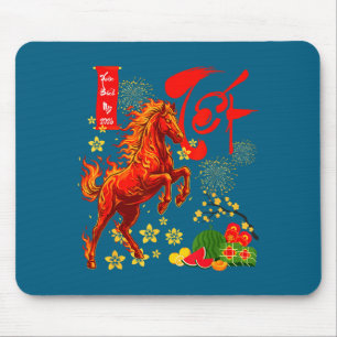 Year Of The Horse Lunar Vietnamese New Year Fire H Mouse Mat