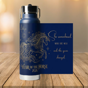 Year of The Horse Motivational Personalised Name Water Bottle