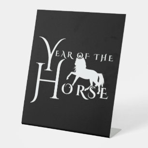 Year of the horse pedestal sign