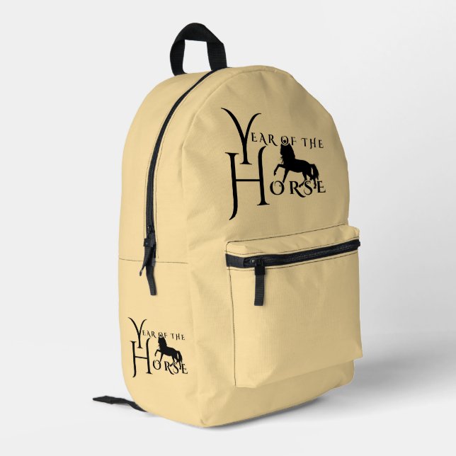 Year of the horse printed backpack (Back Corner Left)
