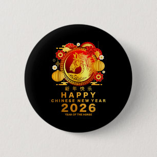 Year Of The Horse Shirt_ Happy Lunar Chinese New Y 6 Cm Round Badge