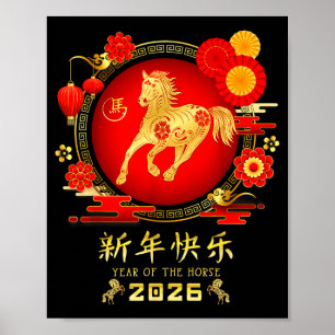 Year Of The Horse Zodiac 2026 – Happy Chinese New Poster