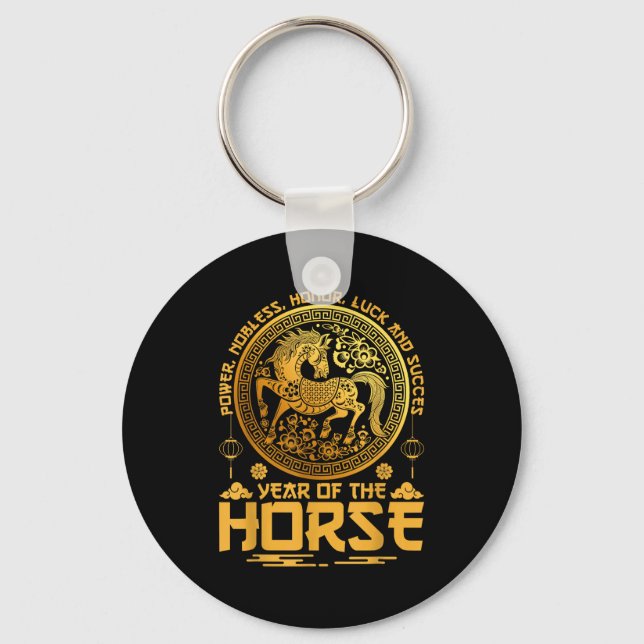 Year Of The Horse Zodiac Happy Chinese Lunar New Y Key Ring (Front)
