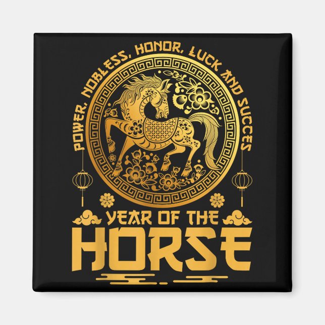 Year Of The Horse Zodiac Happy Chinese Lunar New Y Magnet (Front)
