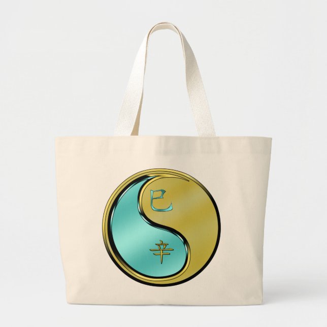 Year of the Metal Snake Large Tote Bag (Front)