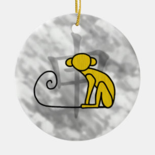 Year of the Monkey Ceramic Tree Decoration