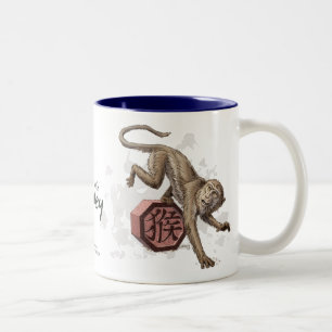 Year of the Monkey Chinese Zodiac Art Two-Tone Coffee Mug