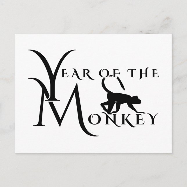 Year of the monkey postcard (Front)