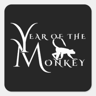 Year of the monkey square sticker