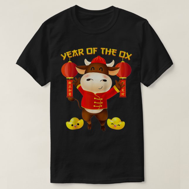 Year of the OX 2021 Funny Happy Chinese New Year 2 T-Shirt (Design Front)
