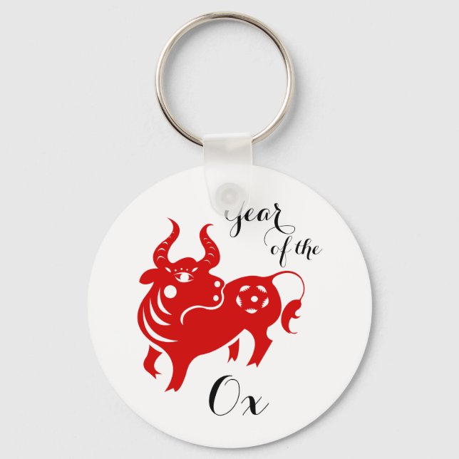 Year of the Ox Chinese Horoscope Magnets Key Ring (Front)