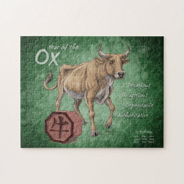 Year of the Ox Chinese Zodiac Art Jigsaw Puzzle (Horizontal)