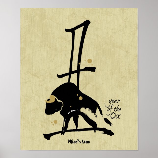 Year of the Ox - Chinese Zodiac Poster (Front)