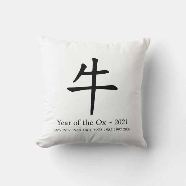 Year of the Ox Customisable 2021 Chinese Zodiac Cushion (Front)