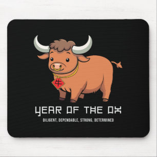 Year Of The Ox Cute Kawaii Chinese Zodiac Chinese  Mouse Mat