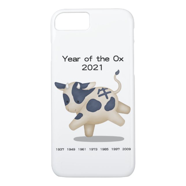 Year of the Ox Cute Zodiac Animal 2021 Case-Mate iPhone Case (Back)