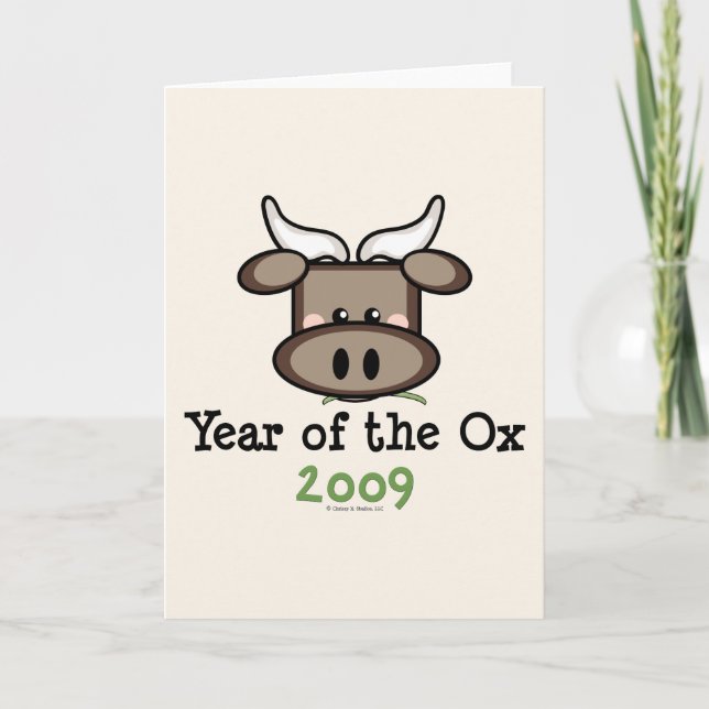Year Of The Ox Greeting Card (Front)
