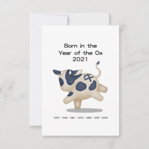 Year of the Ox Personalised Baby Announcement