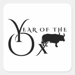 Year of the ox square sticker