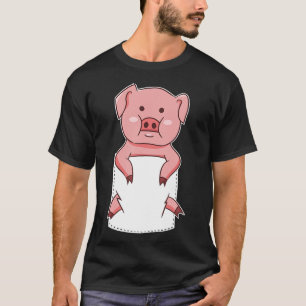 Year Of The Pig Lucky Mama Pig In Pocket Funny Pig T-Shirt
