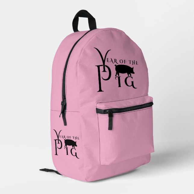 Year of the pig printed backpack (Back Corner Left)