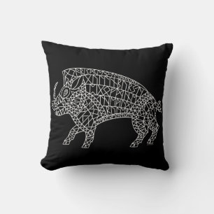Year of the Pig - Wild Boar with Runes Cushion
