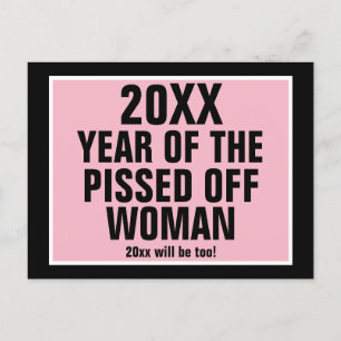 Year of the Pissed Off Woman Snowflake Postcard