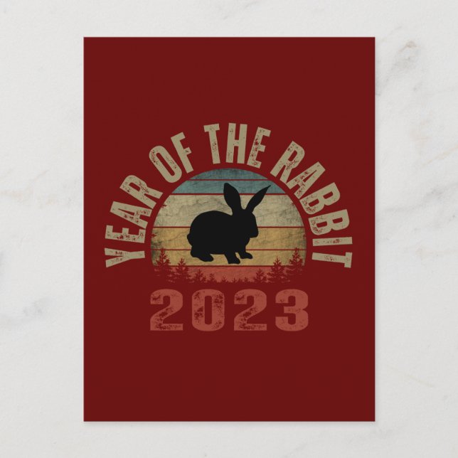 YEAR OF THE RABBIT 2023 INVITATION POSTCARD (Front)