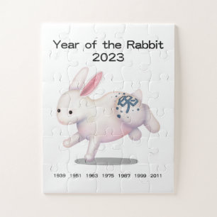 Year of the Rabbit 202 Cute Zodiac Animal Keepsake Jigsaw Puzzle