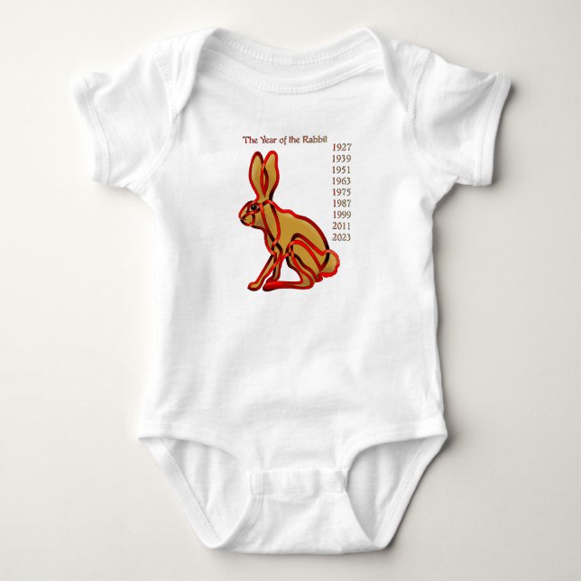 Year of the Rabbit Baby Bodysuit (Front)