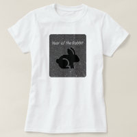 Year of the Rabbit Black Glitter Design T-Shirt
