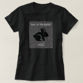Year of the Rabbit Black Glitter T-Shirt (Design Front)