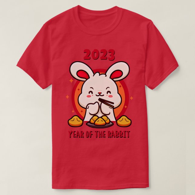 Year of the Rabbit Cute Kawaii Style T-Shirt (Design Front)