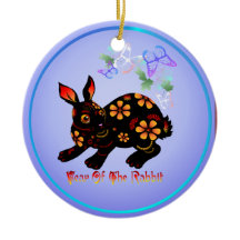 Year Of The Rabbit In Black-Ornaments