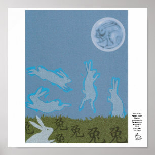 Year of the Rabbit Moon Design Poster
