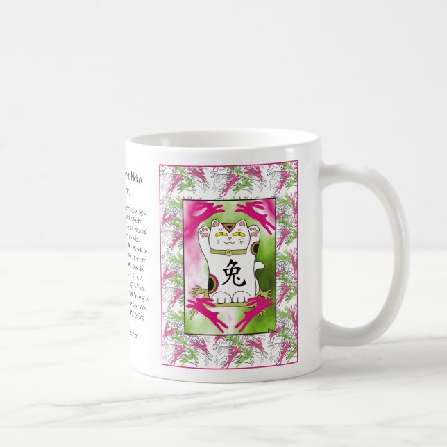 Year of the Rabbit Neko in Raspberry Coffee Mug (Right)